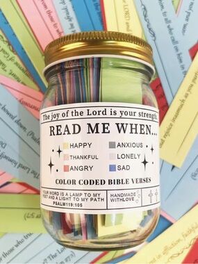 READ ME WHEN... Color Coded Bible Verses Jar